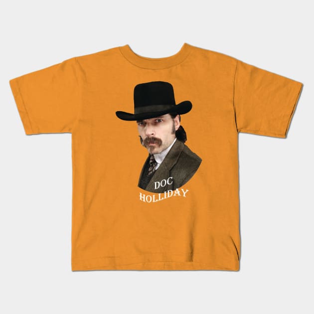 Doc Holliday FlagType Kids T-Shirt by pasnthroo